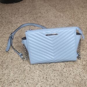Elegant Light Blue Quilted Women's Bag